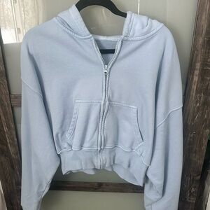 Daily Drills Light Blue Cropped Hoodie